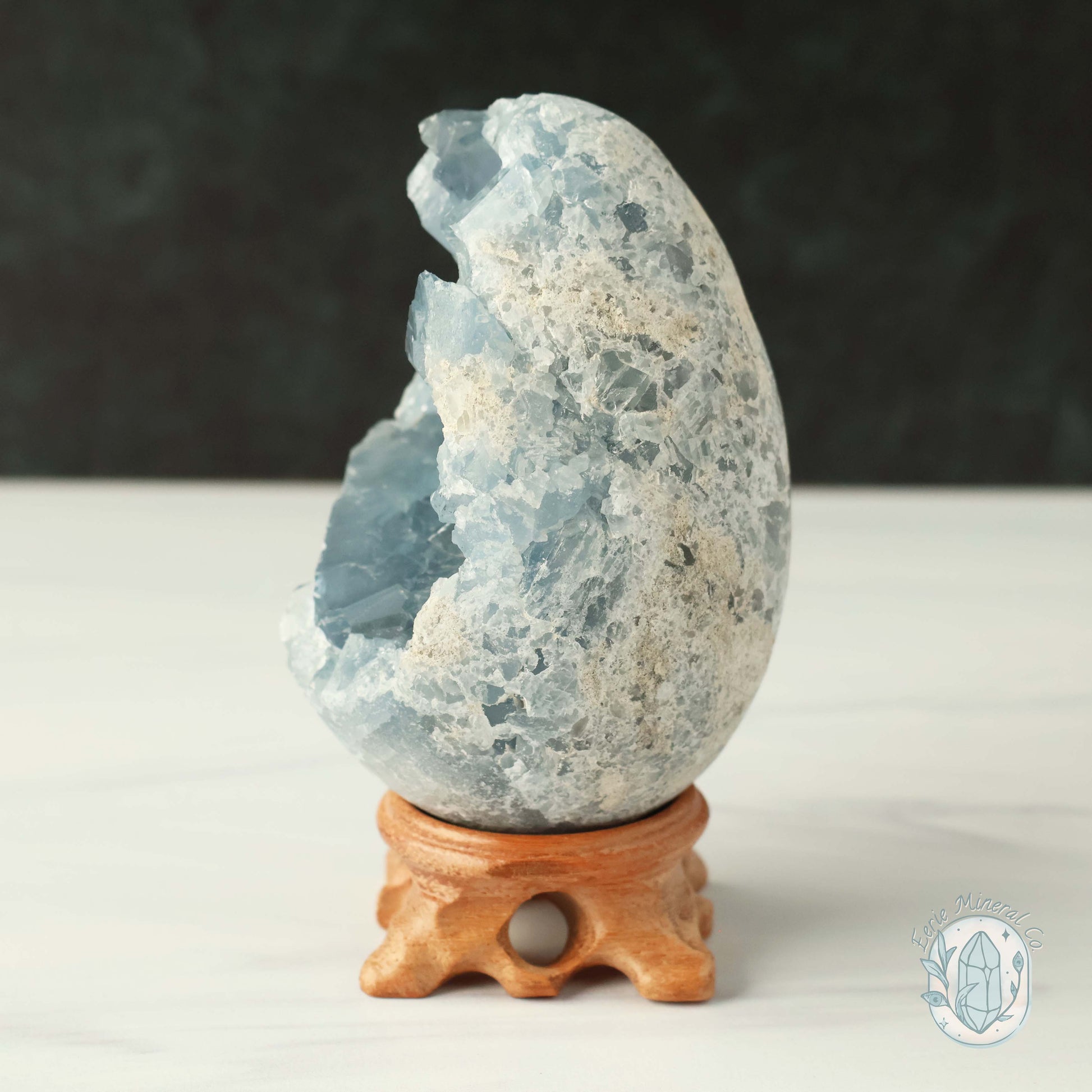 Celestite Geode Crystal Egg