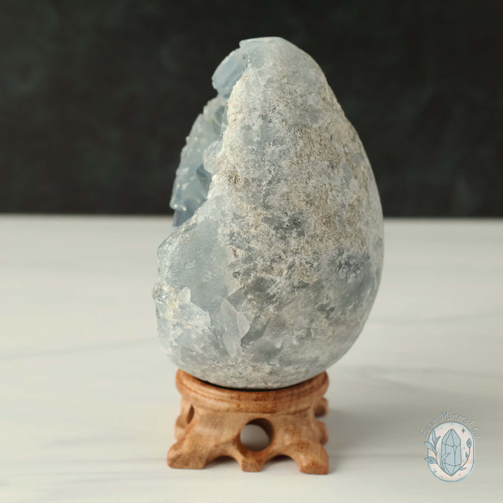 3.75" Celestite Geode Crystal Egg