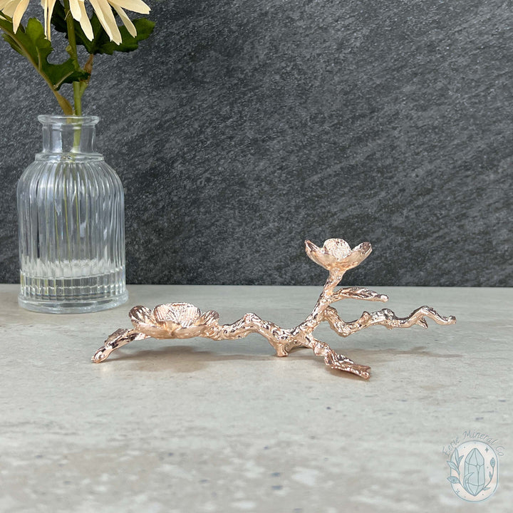 Silver and Rose Gold Metal Cherry Blossom Sphere Holder