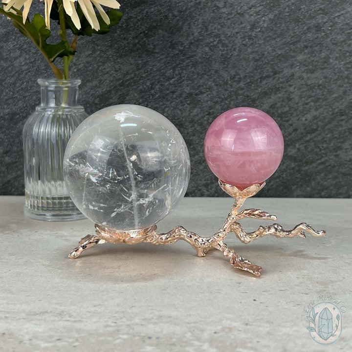 Silver and Rose Gold Metal Cherry Blossom Sphere Holder