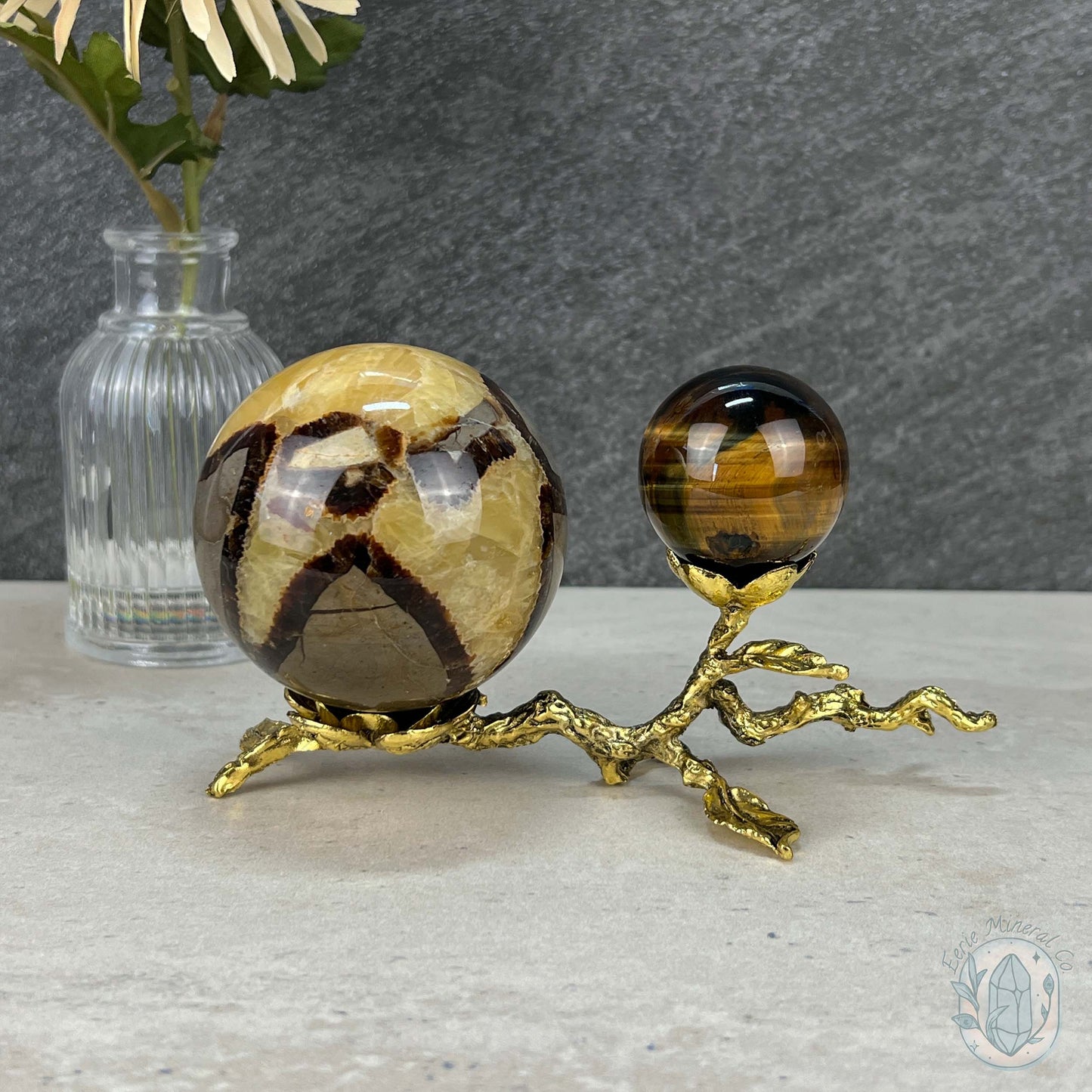 Silver and Rose Gold Metal Cherry Blossom Sphere Holder