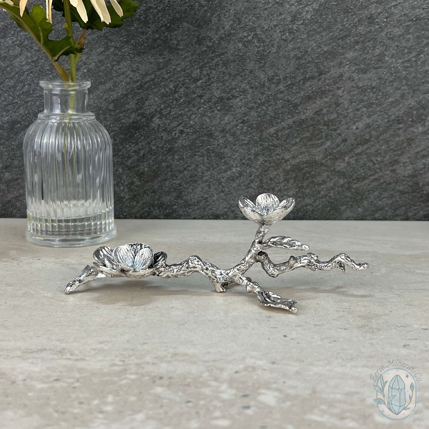 Silver and Rose Gold Metal Cherry Blossom Sphere Holder