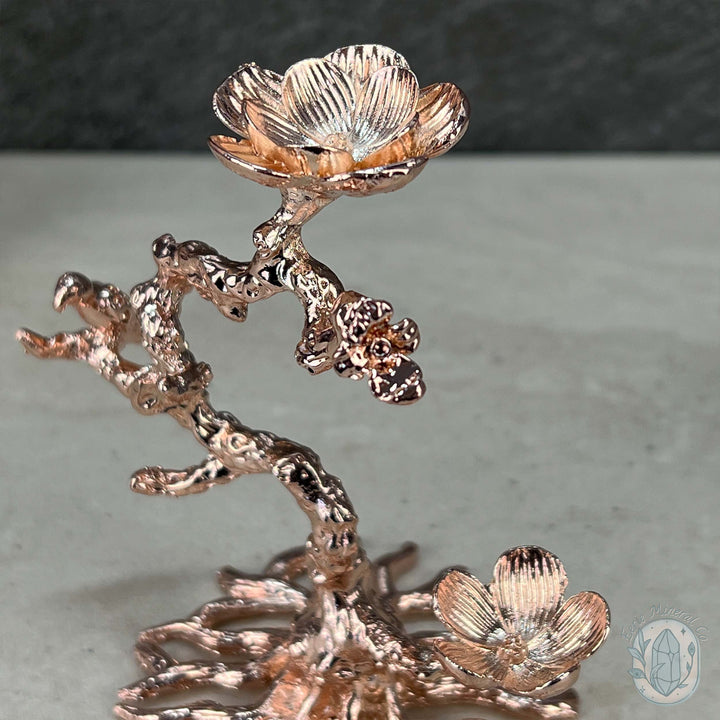 Rose Gold and Silver Metal Cherry Blossom Sphere Holders