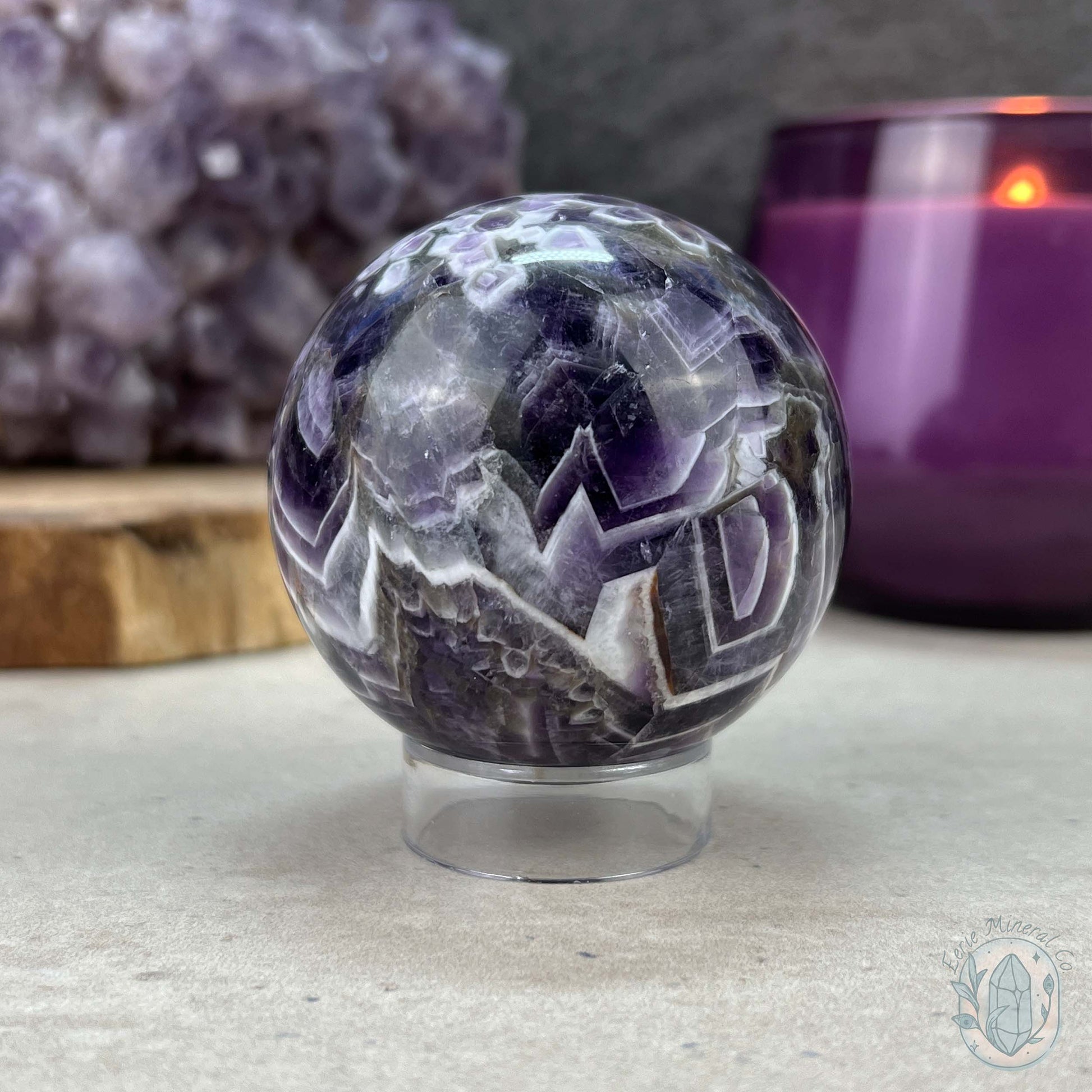 58mm Chevron (Dream) Amethyst Sphere