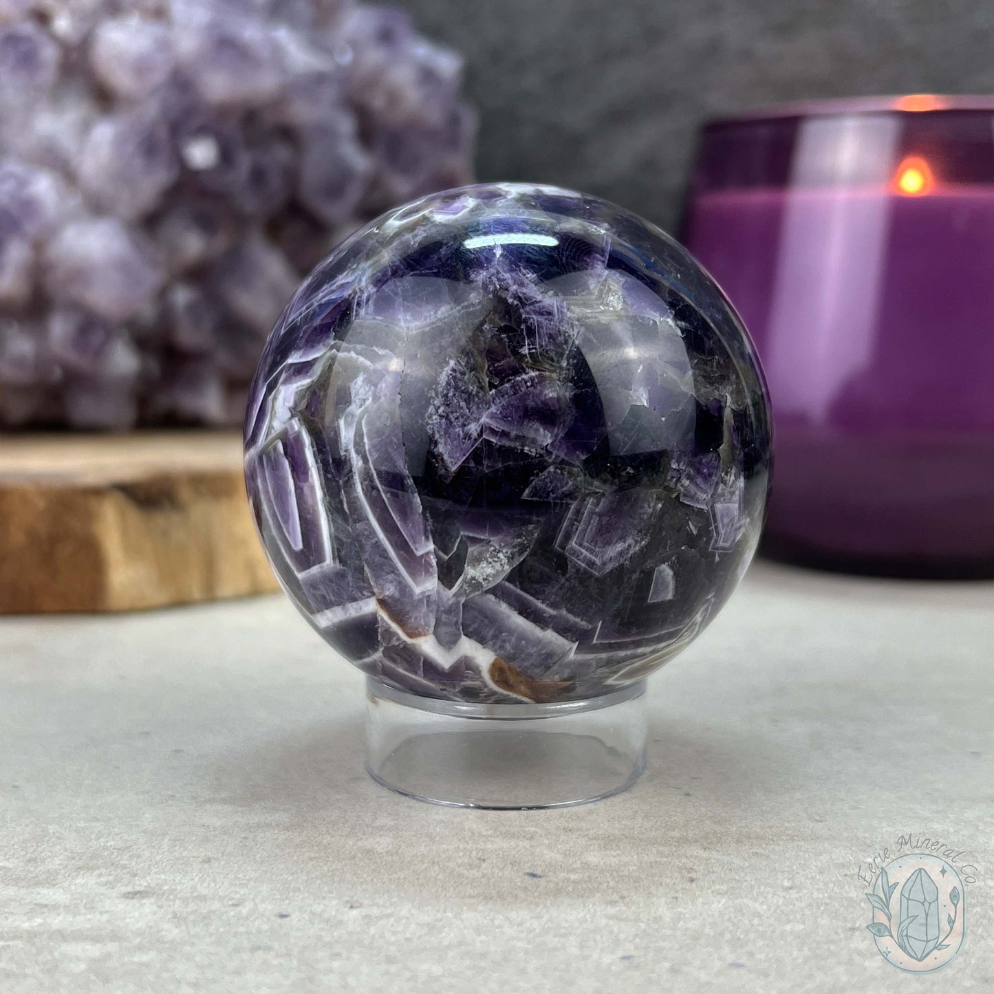 58mm Chevron (Dream) Amethyst Sphere
