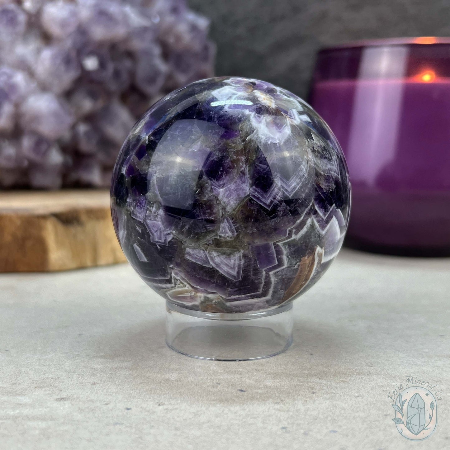 58mm Chevron (Dream) Amethyst Sphere