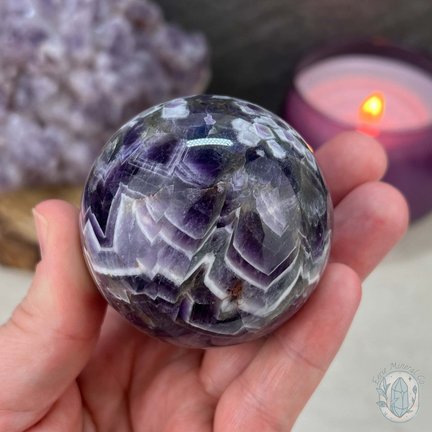 58mm Chevron (Dream) Amethyst Sphere