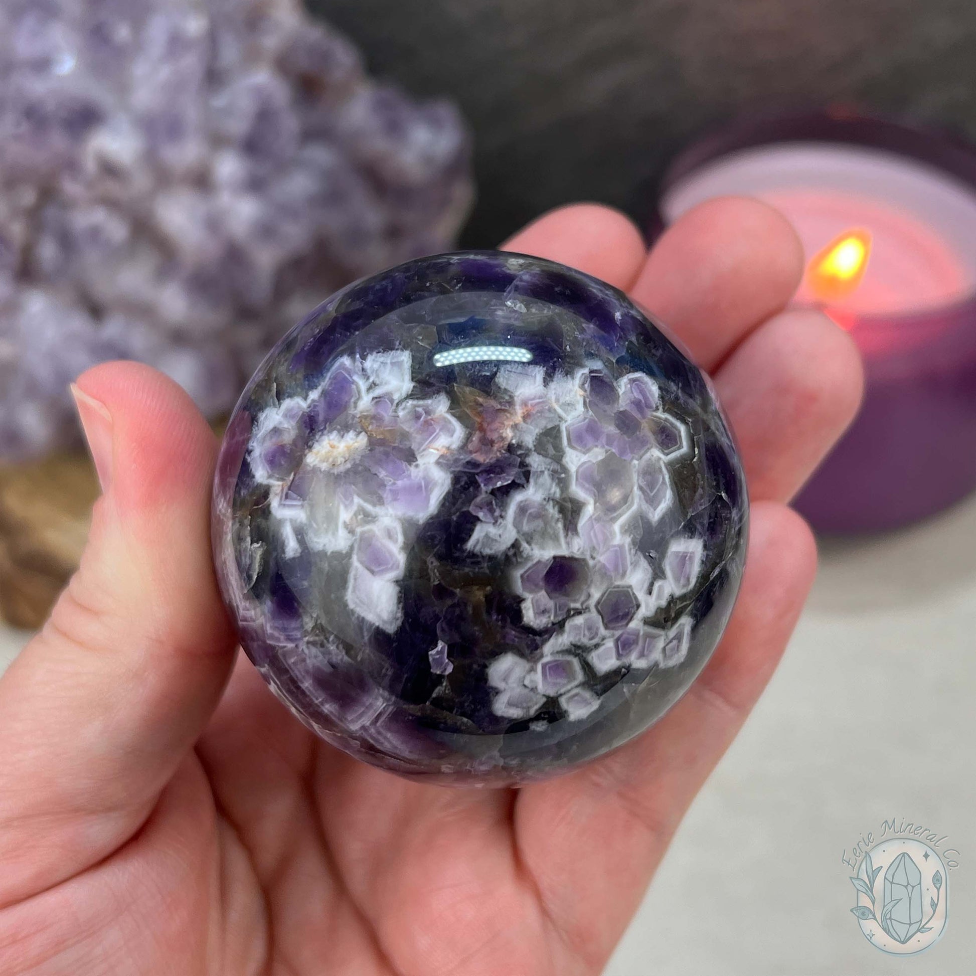 58mm Chevron (Dream) Amethyst Sphere