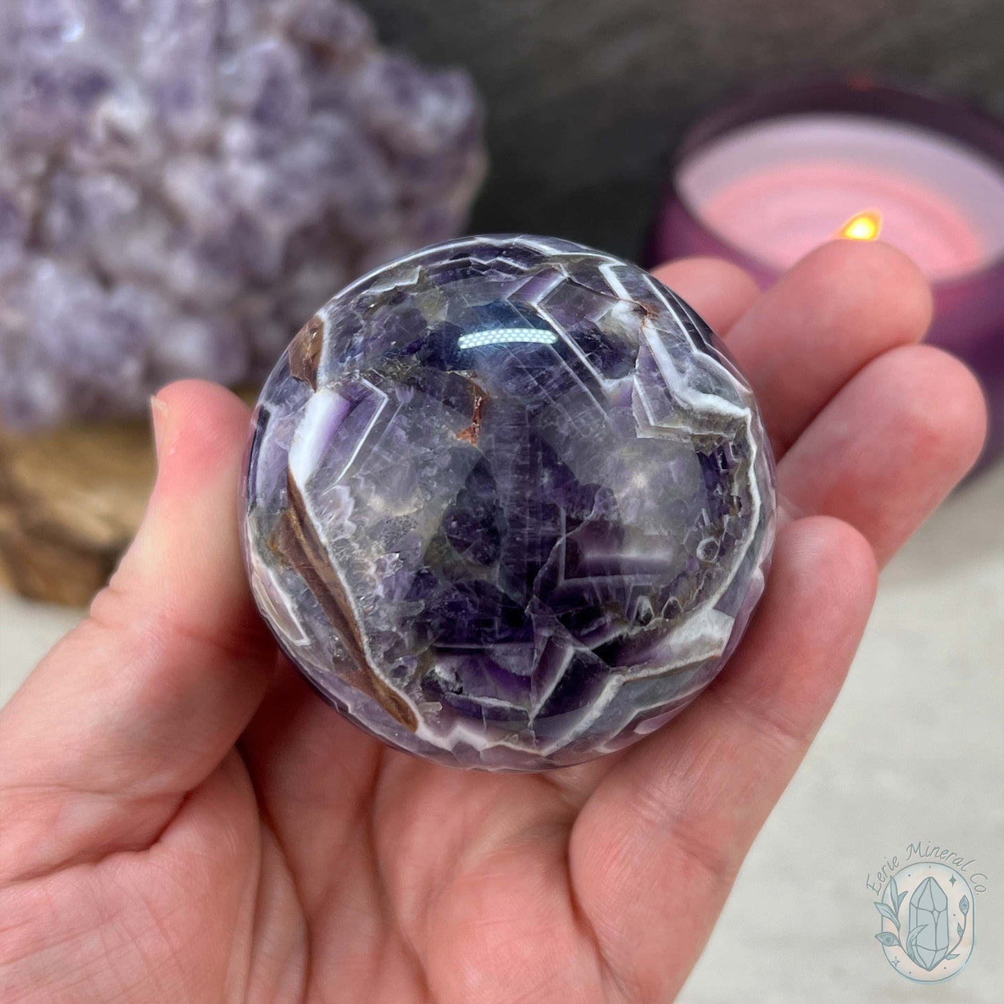 58mm Chevron (Dream) Amethyst Sphere