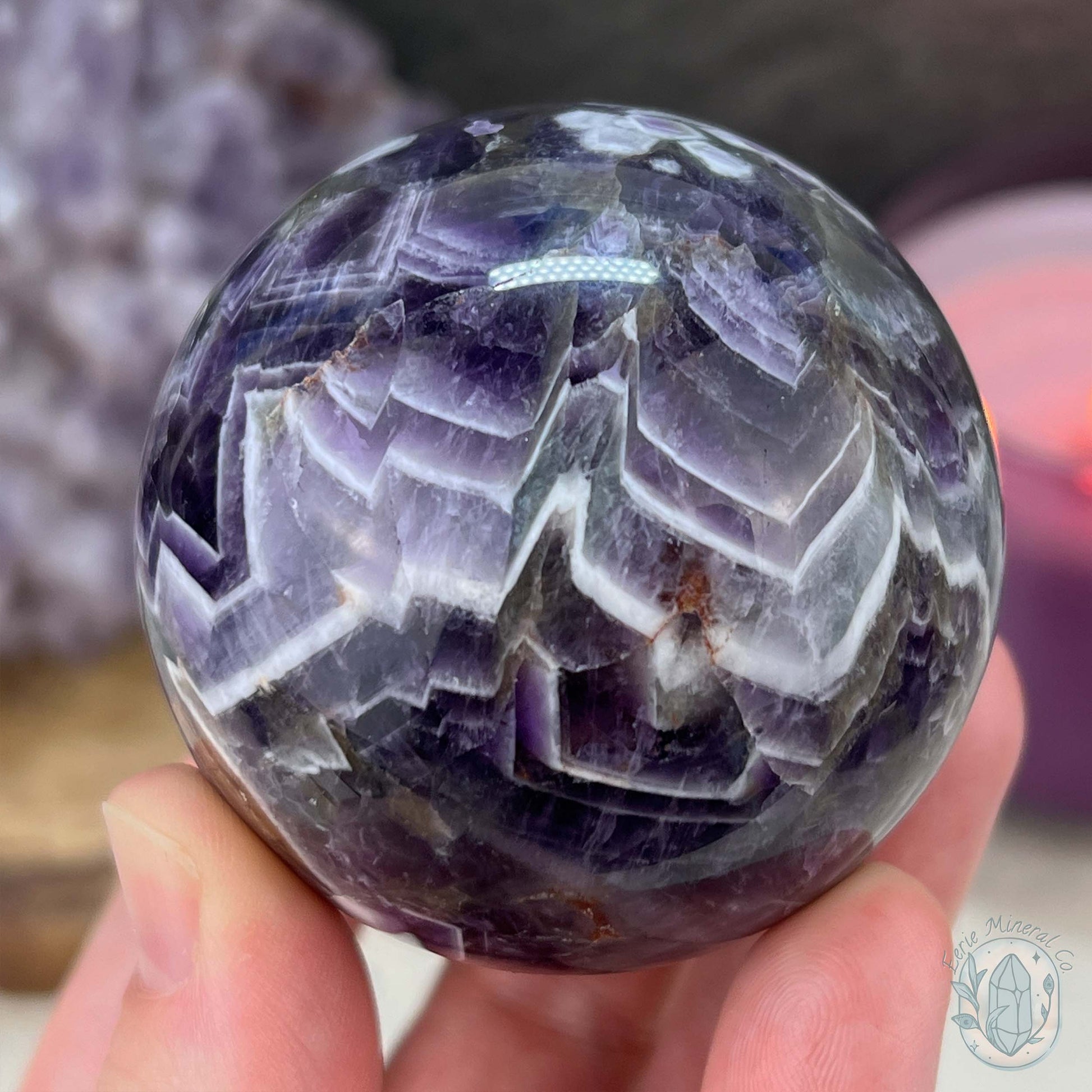 58mm Chevron (Dream) Amethyst Sphere
