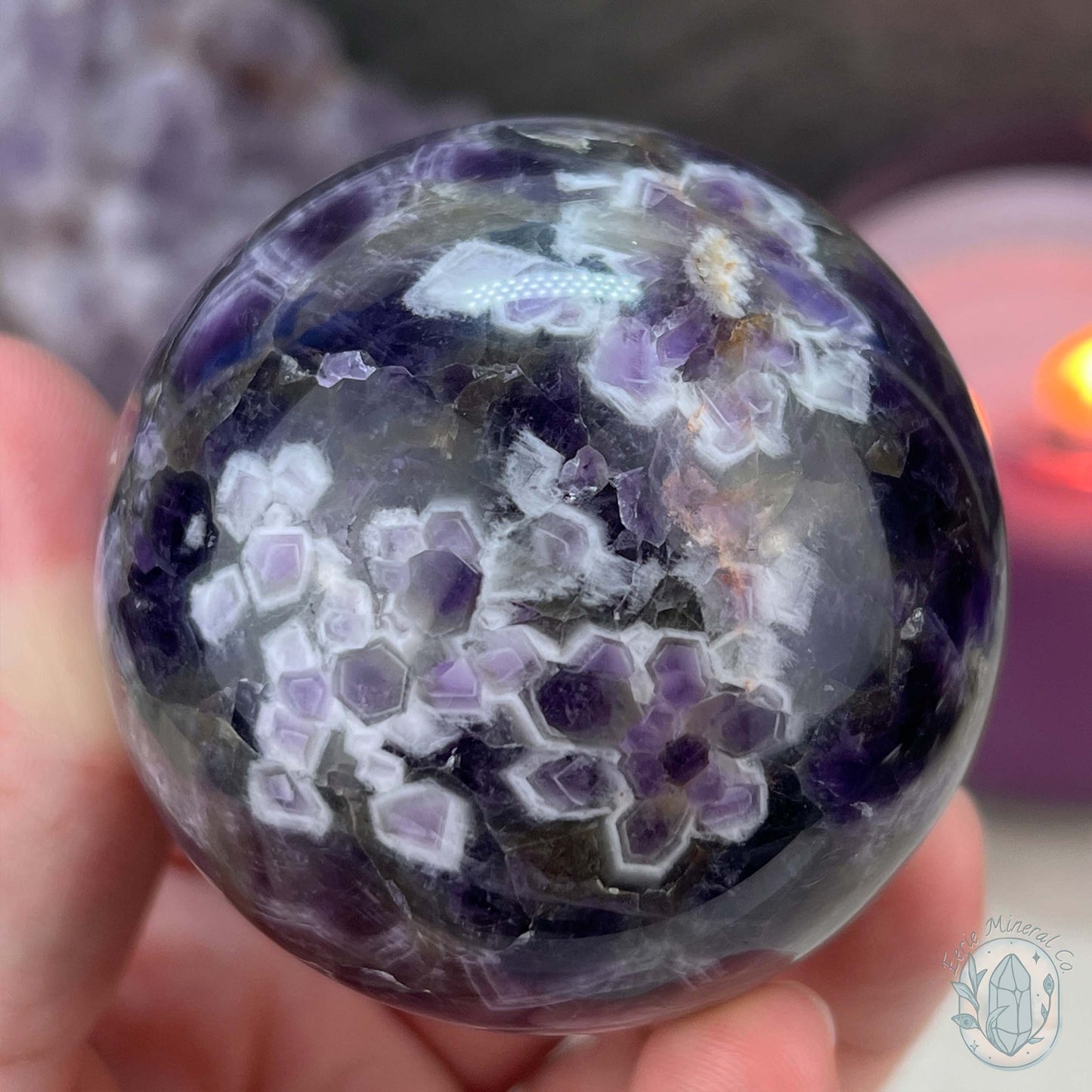 58mm Chevron (Dream) Amethyst Sphere