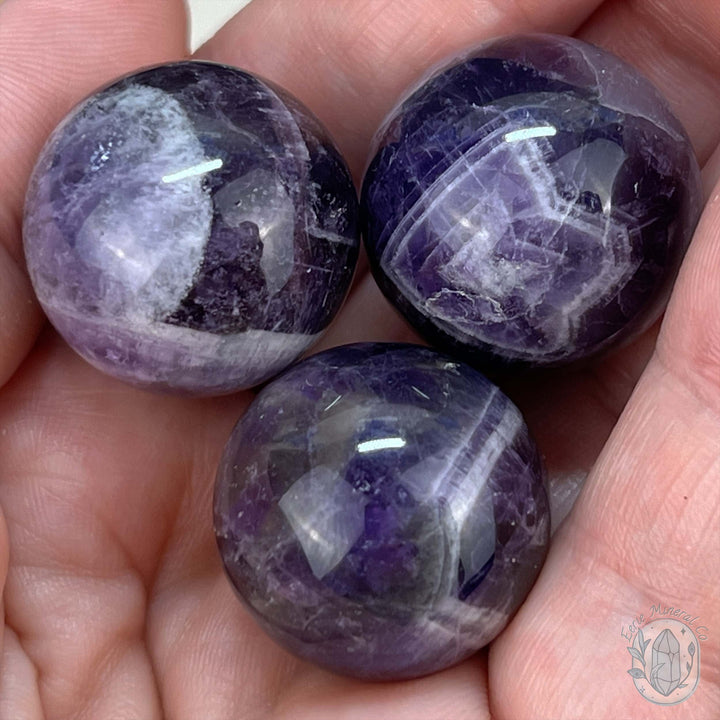 Trio of Chevron (Dream) Amethyst Spheres