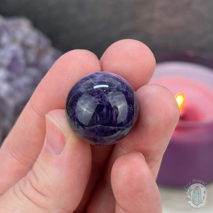 Trio of Chevron (Dream) Amethyst Spheres