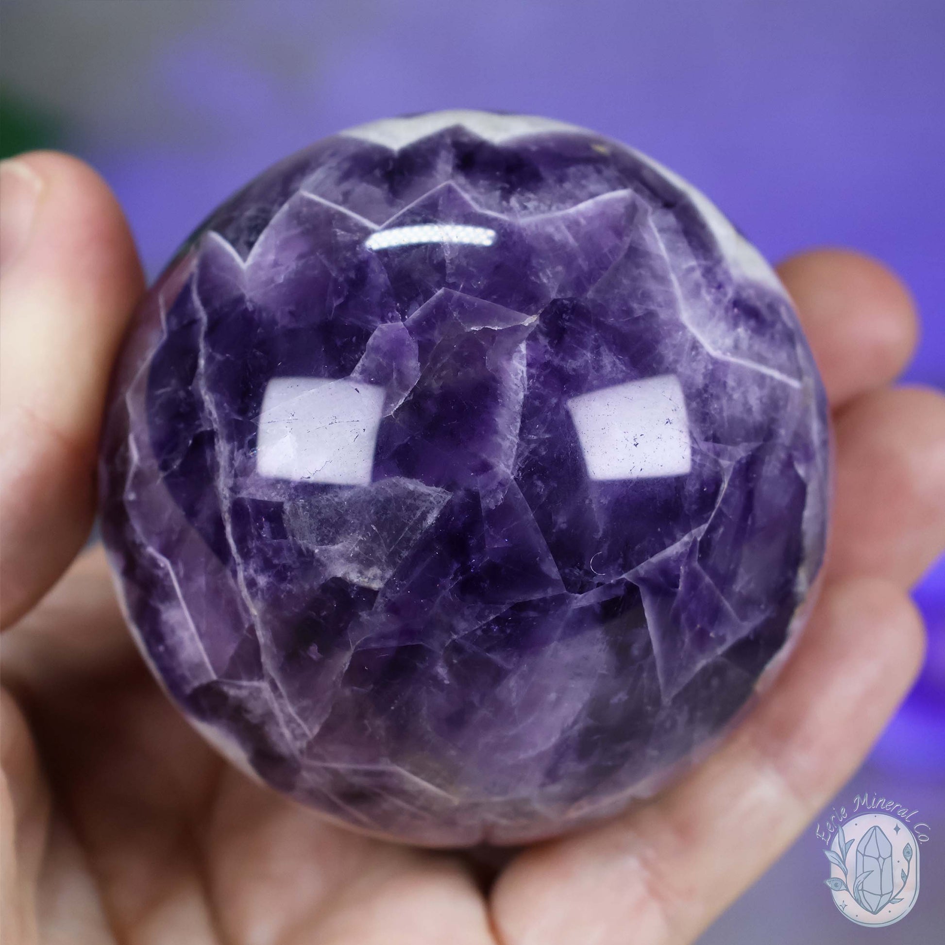 68mm Chevron (Dream) Amethyst Sphere