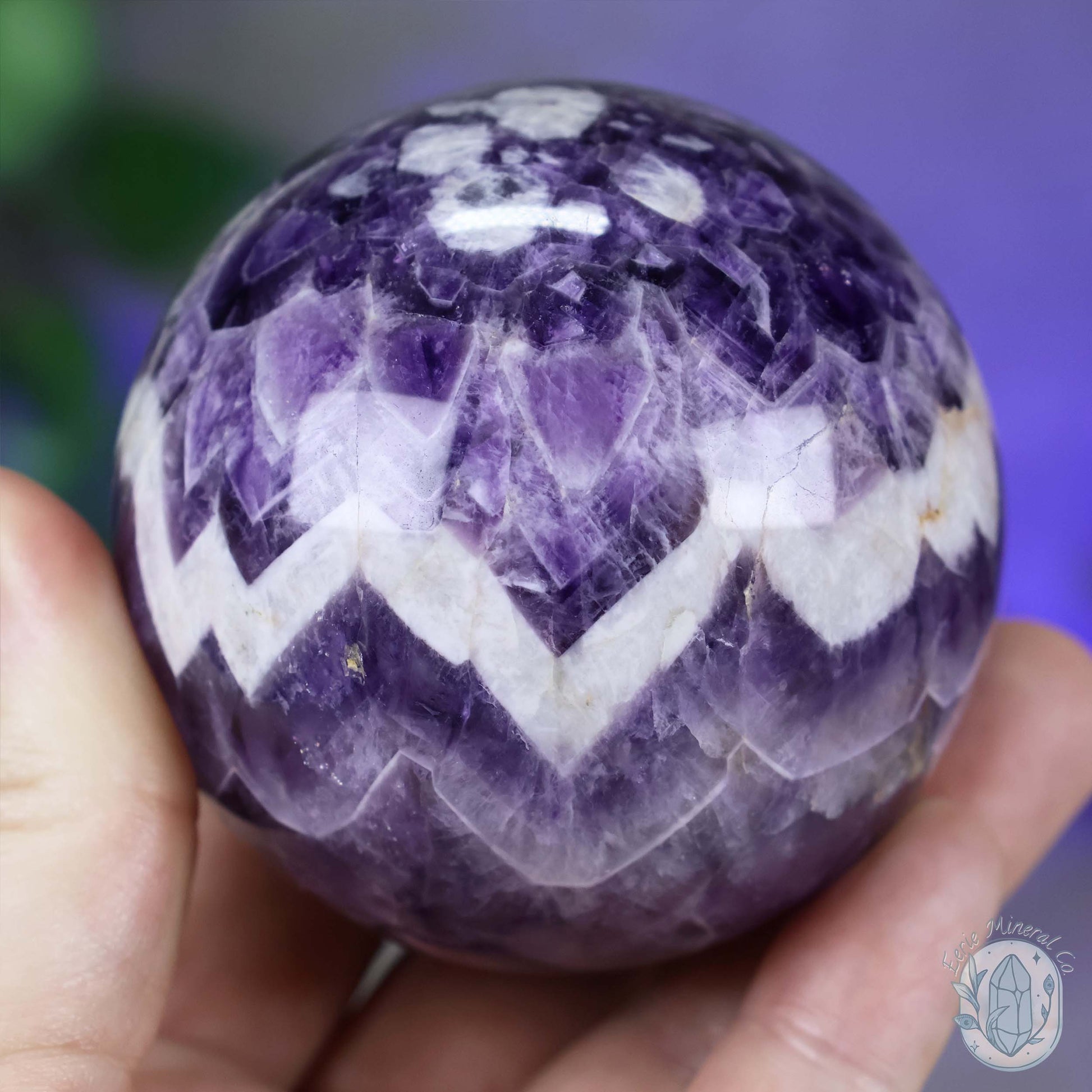 68mm Chevron (Dream) Amethyst Sphere