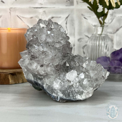 Brazilian Amethyst / Quartz with Goethite Inclusions Crystal Cluster