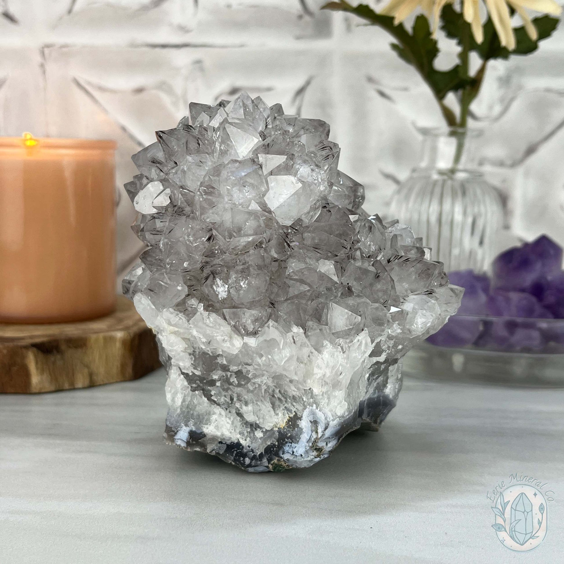 Brazilian Amethyst / Quartz with Goethite Inclusions Crystal Cluster