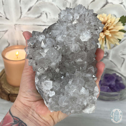 Brazilian Amethyst / Quartz with Goethite Inclusions Crystal Cluster