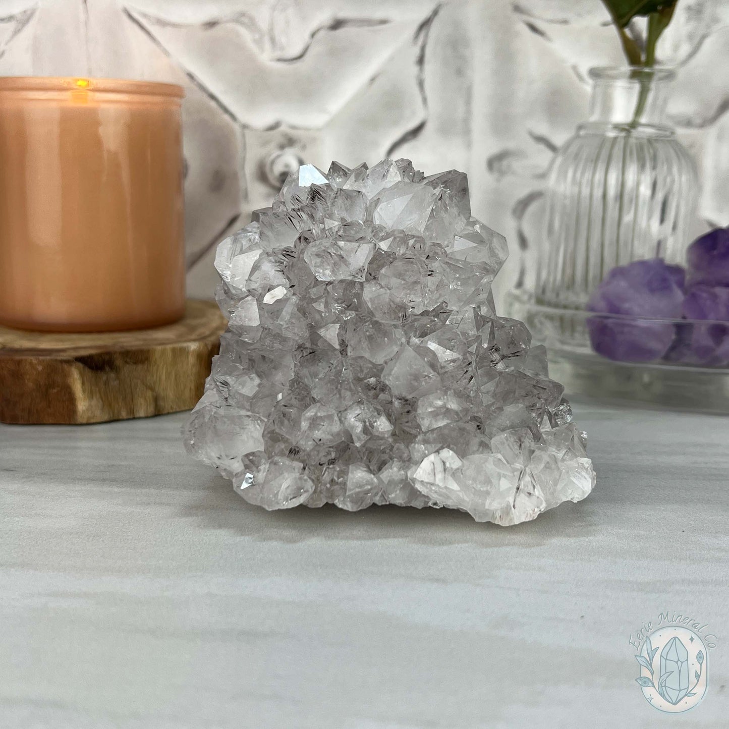 Brazilian Amethyst / Quartz with Goethite Inclusions Crystal Cluster