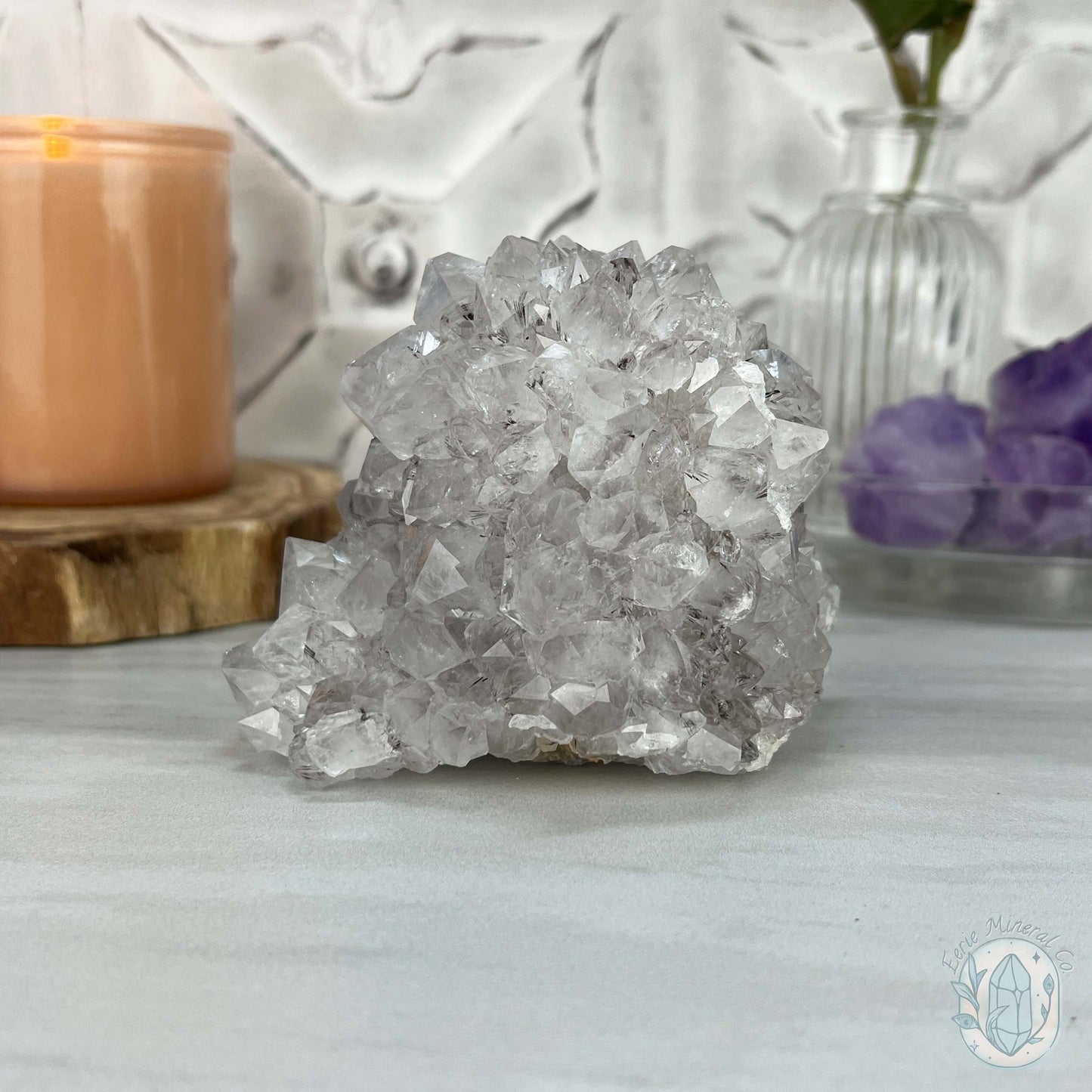 Brazilian Amethyst / Quartz with Goethite Inclusions Crystal Cluster