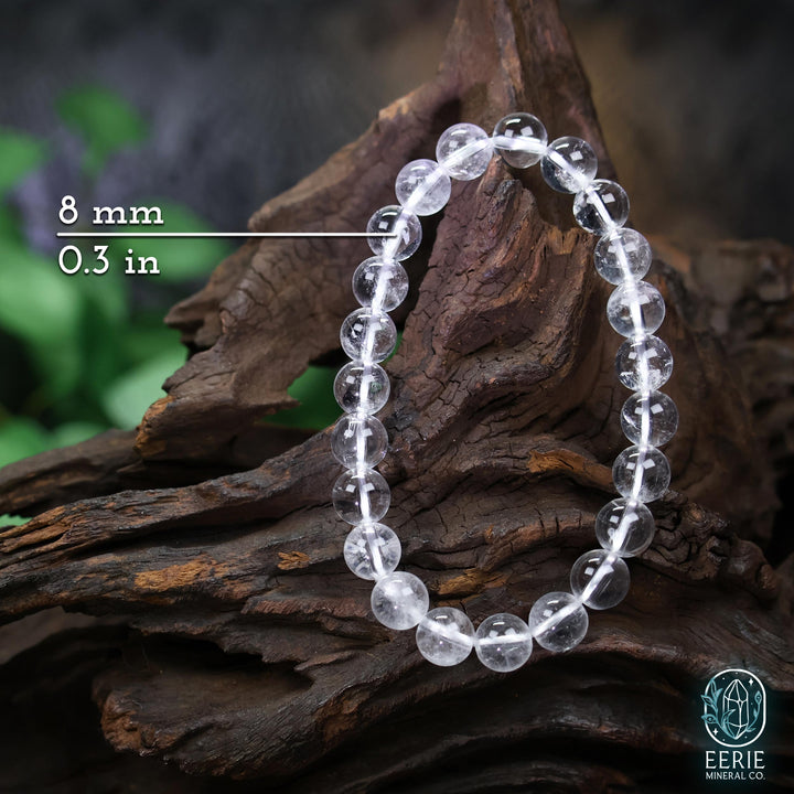 Clear Quartz Beaded Boho Stretch Bracelet