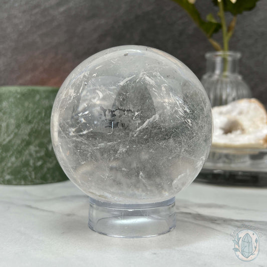 81mm Polished Clear Quartz Sphere with Rainbows
