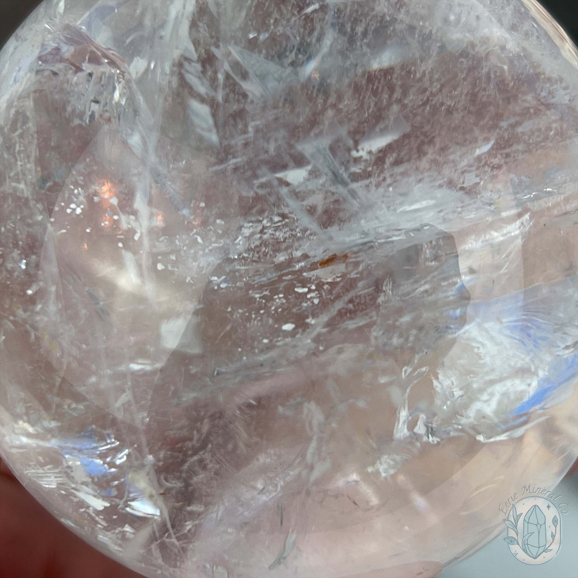 79mm Polished Clear Quartz Sphere with Rainbows