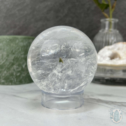 72mm Polished Clear Quartz Sphere with Rainbows