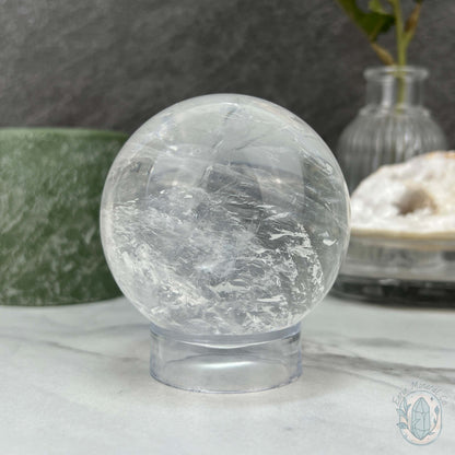 72mm Polished Clear Quartz Sphere with Rainbows