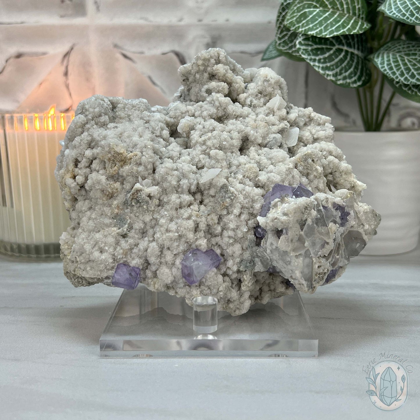 UV Reactive Purple Fluorite With Dolomite, Calcite, And Quartz