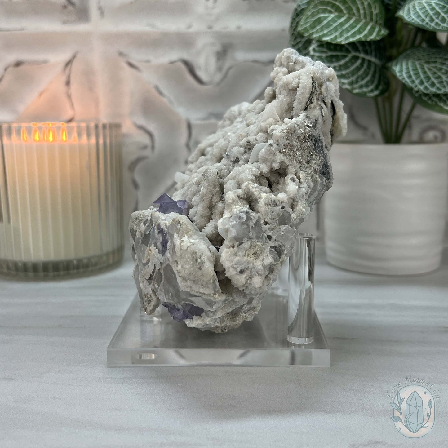 UV Reactive Purple Fluorite With Dolomite, Calcite, And Quartz