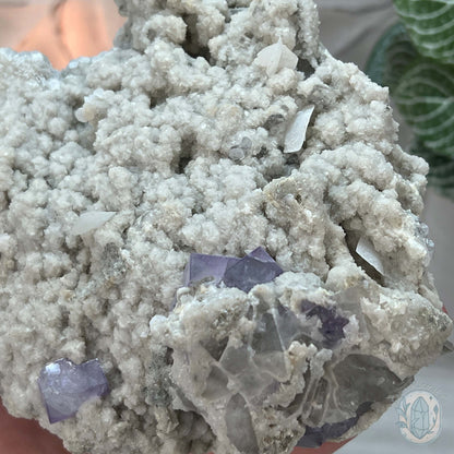 UV Reactive Purple Fluorite With Dolomite, Calcite, And Quartz