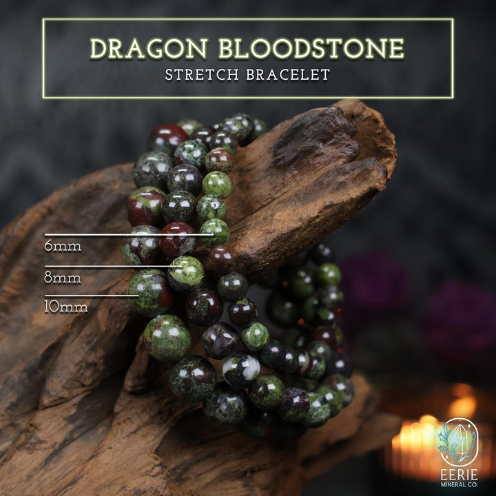 Dragon Bloodstone Beaded Boho Stretch Bracelet