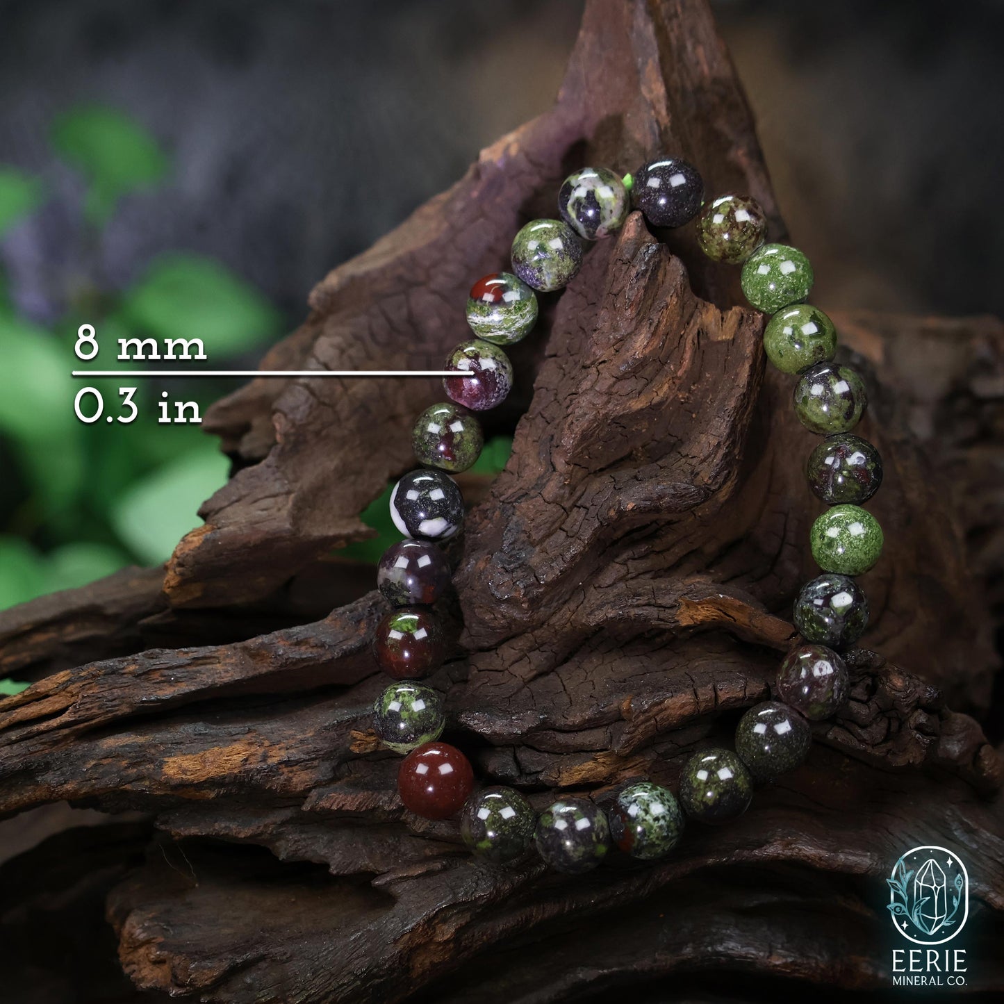 Dragon Bloodstone Beaded Boho Stretch Bracelet