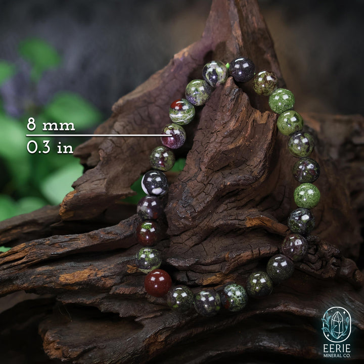 Dragon Bloodstone Beaded Boho Stretch Bracelet