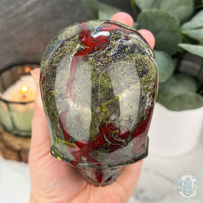 4.20" Polished Dragon Bloodstone Skull Carving
