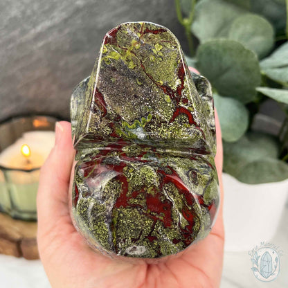 4.20" Polished Dragon Bloodstone Skull Carving