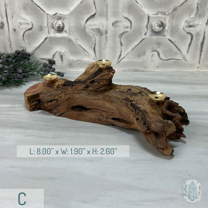 Driftwood Sphere Holder Stand for 3 Spheres or Orbs