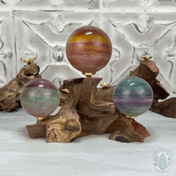 Driftwood Sphere Holder Stand for 3 Spheres or Orbs