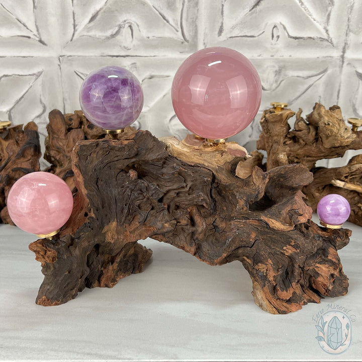 Driftwood Sphere Holder Stand for 4 Spheres or Orbs