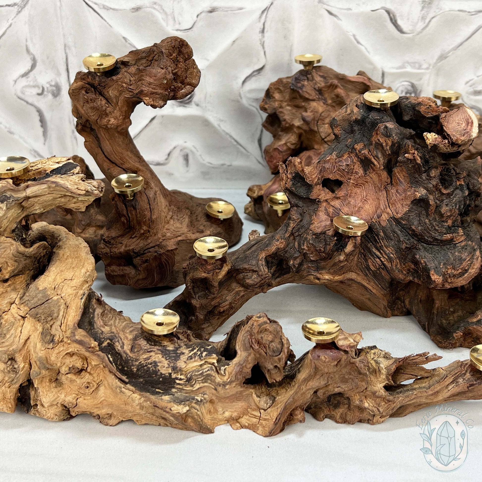 Natural Driftwood Sphere Holder Stand for 5 Spheres or Orbs