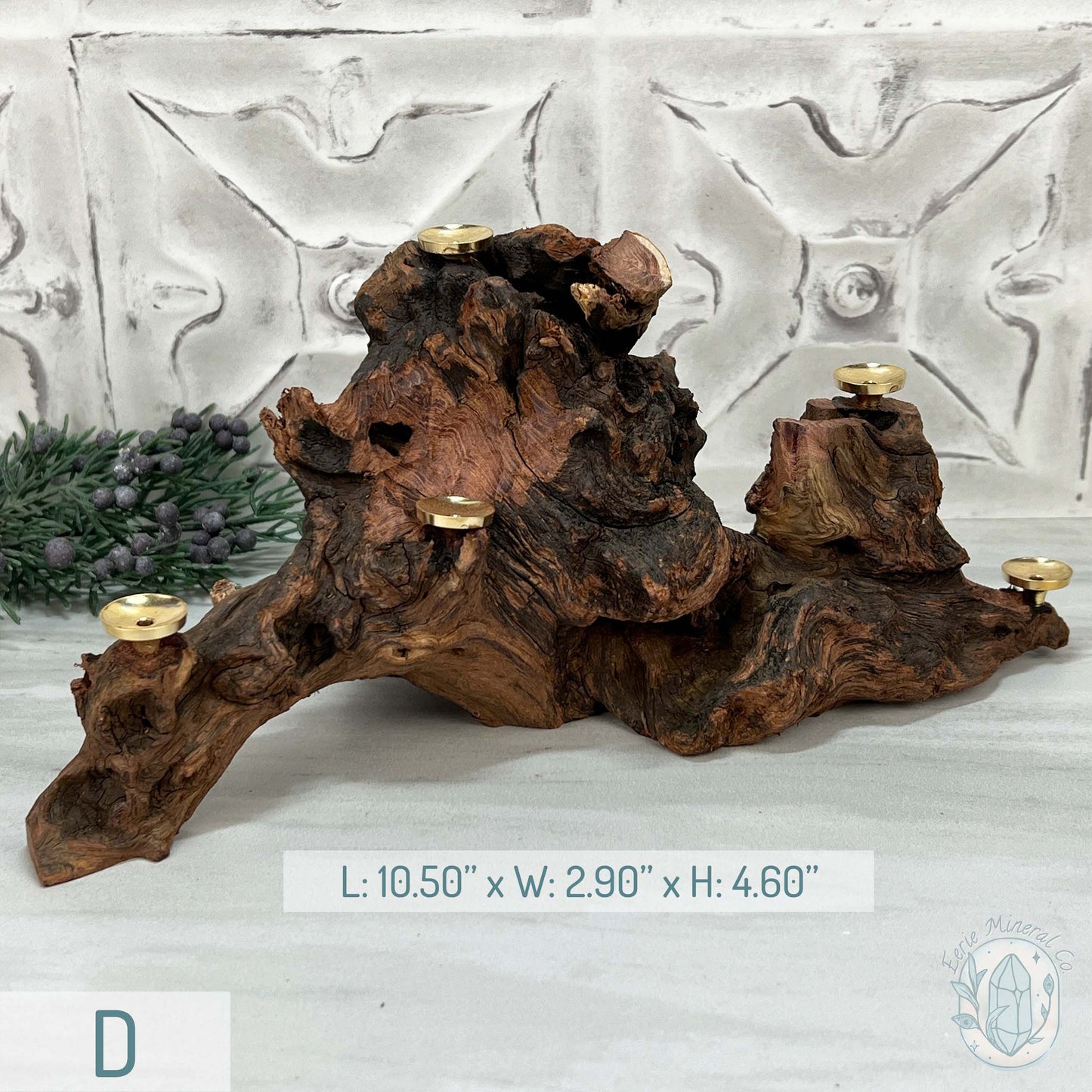 Natural Driftwood Sphere Holder Stand for 5 Spheres or Orbs