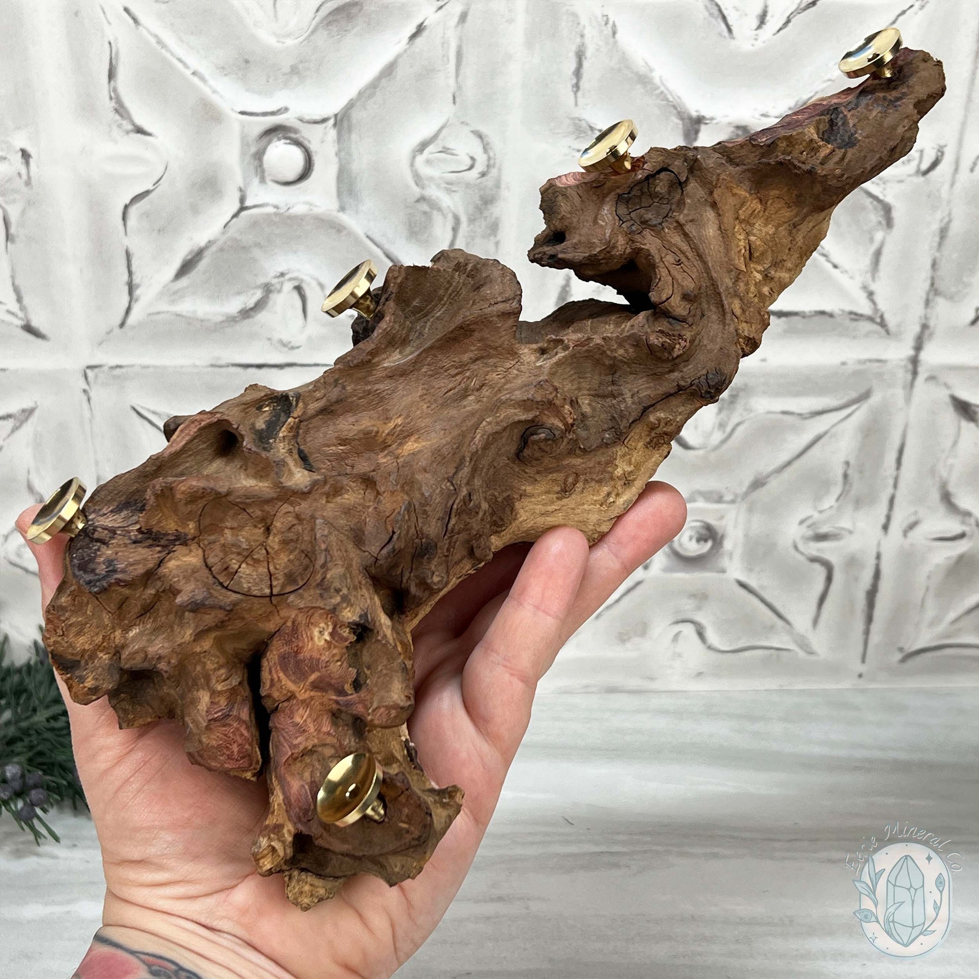 Natural Driftwood Sphere Holder Stand for 5 Spheres or Orbs