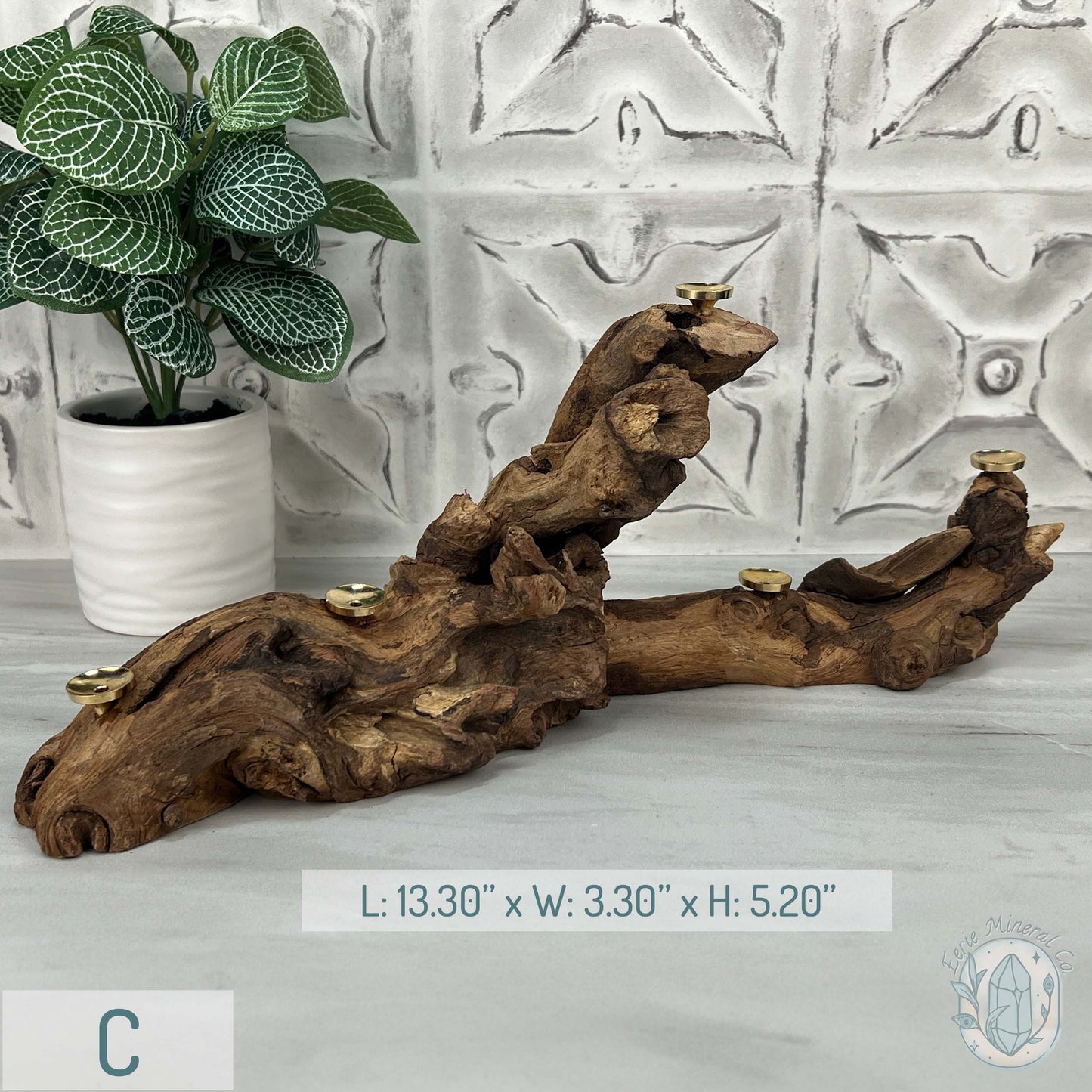 Natural Driftwood Sphere Holder Stand for 5 Spheres or Orbs