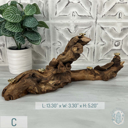 Natural Driftwood Sphere Holder Stand for 5 Spheres or Orbs