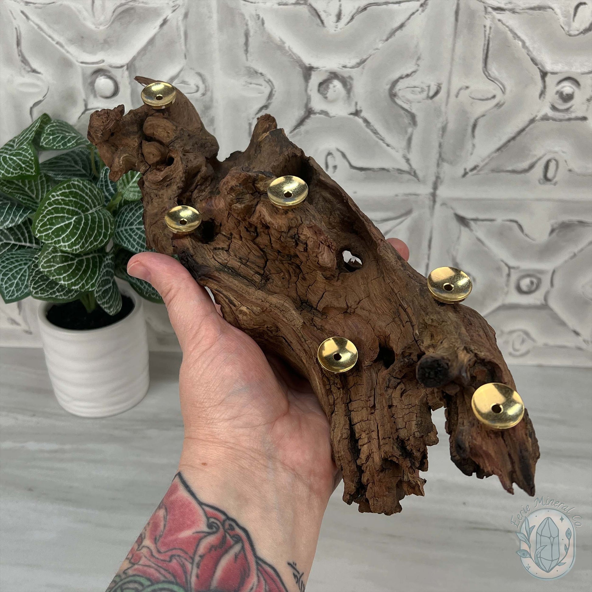 Natural Driftwood Sphere Holder Stand for 6 Spheres or Orbs