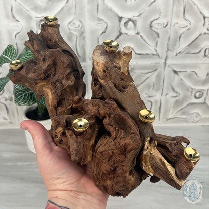 Natural Driftwood Sphere Holder Stand for 6 Spheres or Orbs