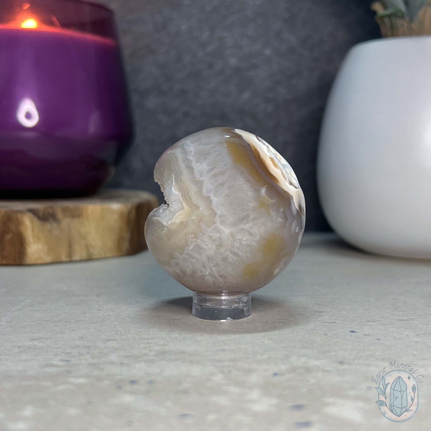 44mm Beachy Vibes Druzy Agate Sphere