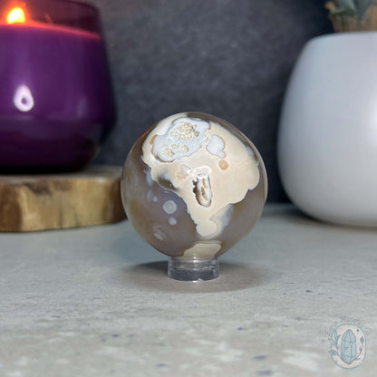 44mm Beachy Vibes Druzy Agate Sphere