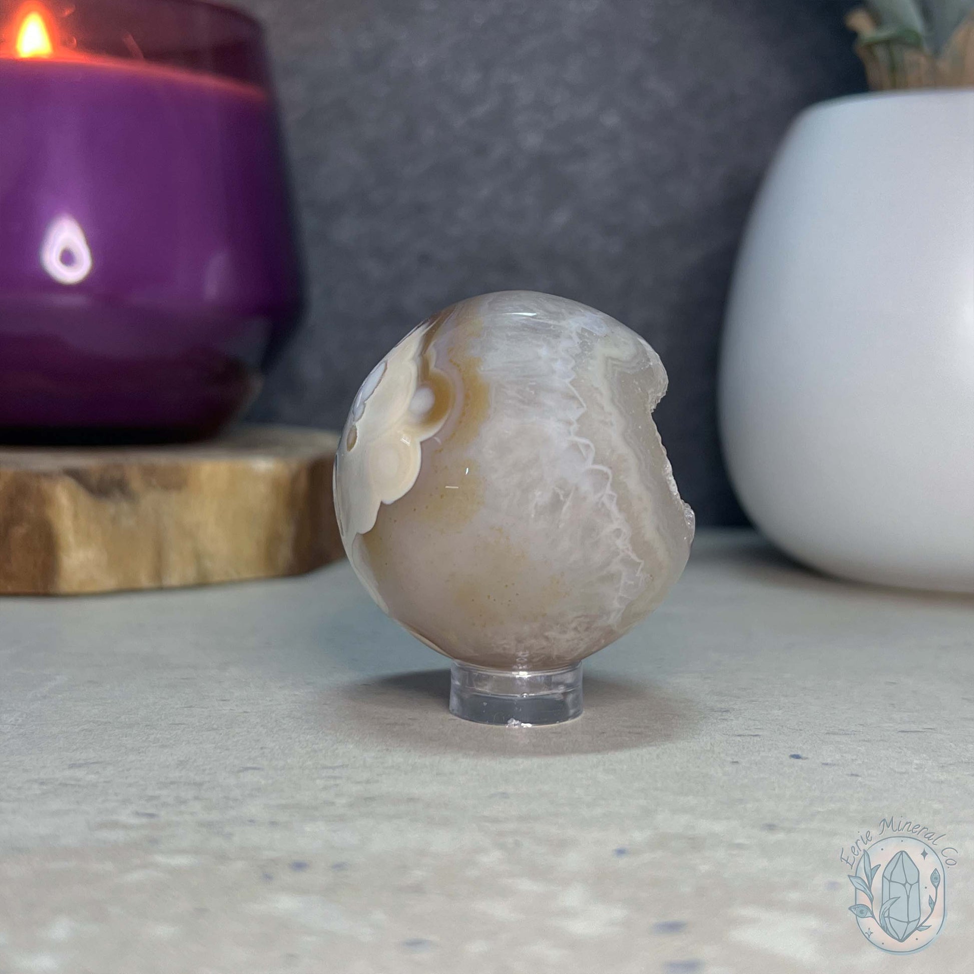 44mm Beachy Vibes Druzy Agate Sphere